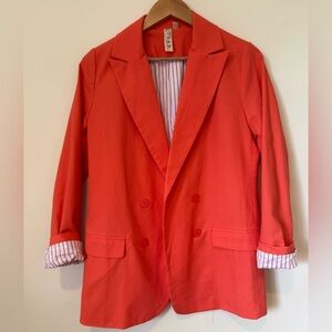 Anthropologie Dolan Linen Coral Blazer